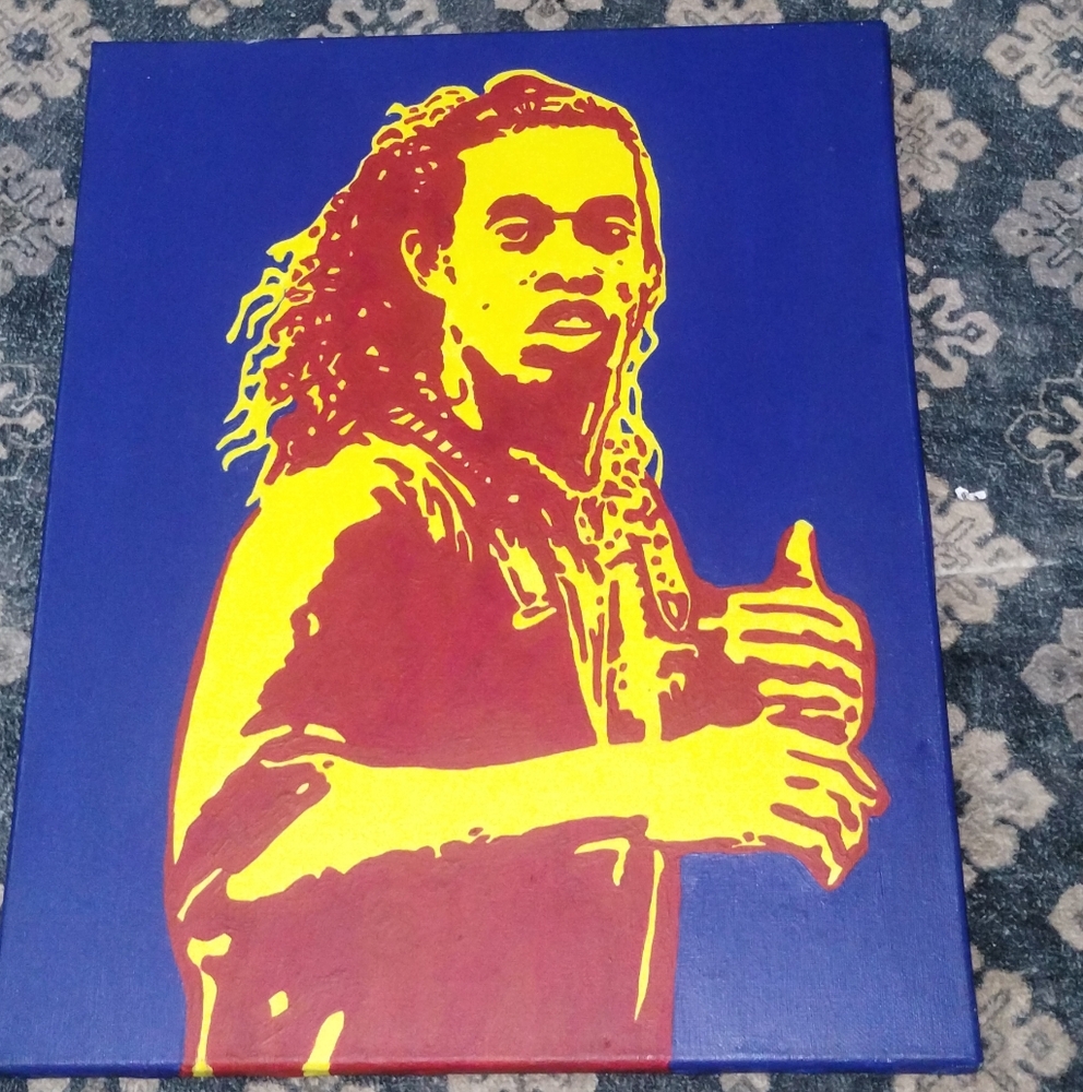 Ronaldinho Brazilian Football Soccer Player FC Barcelona CANVAS PAINT